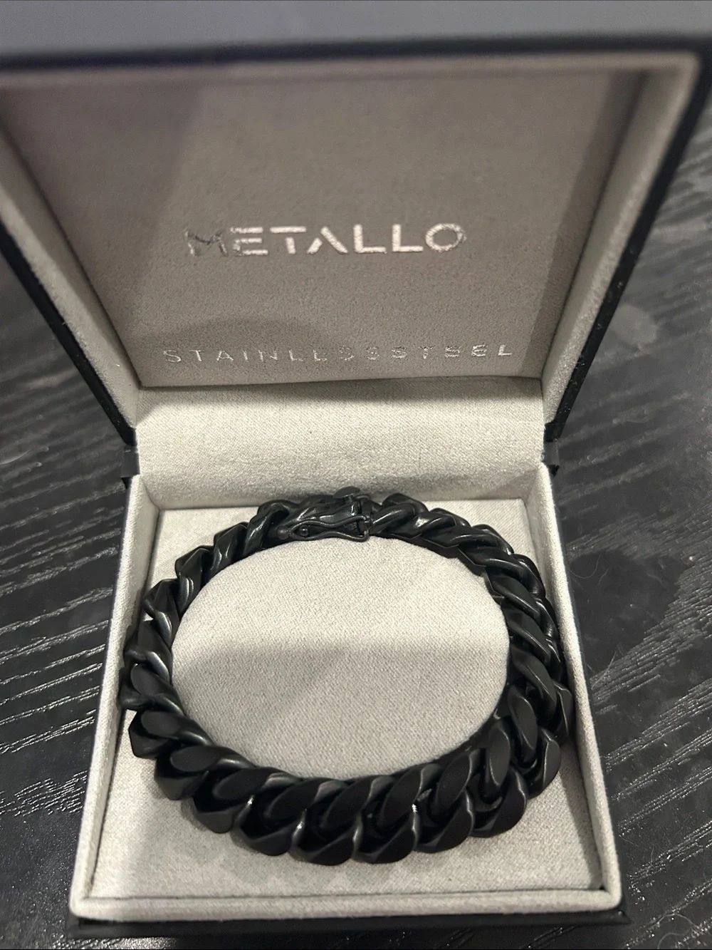 Black Stainless Steel Curb Chain Bracelet